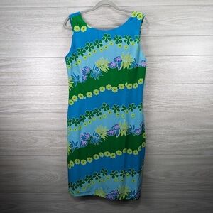 Maggy London 100% Silk Print Sheath Dress - Size 14